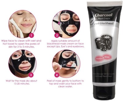 SEUNG Charcoal Black Cream Peel Off Mask (130 Grams) For Men&Women(130 g)