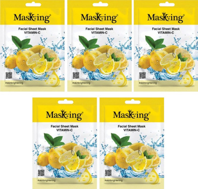 MasKing Beauty Facial Sheet Mask Vitamin- C Pack Of 5(100 ml)