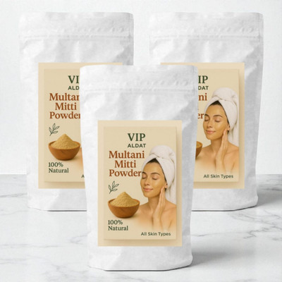 VIP ALDAT Multani Mitti Herbal Mineral Pack for Pore Cleansing & Glow Effect(450 g)