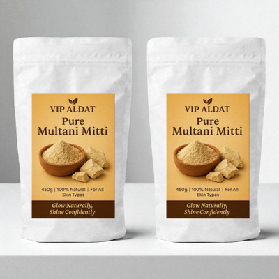 VIP ALDAT Multani Mitti Glow Royale Charm Herbal Supreme Bright Glow Pack 2 (2×450g)(900 g)