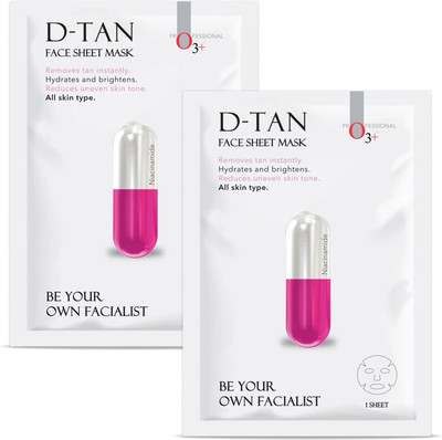 O3+ Facialist Dtan Face Sheet Mask with Niacinamide for Even Facial Skin Tone(60 g)