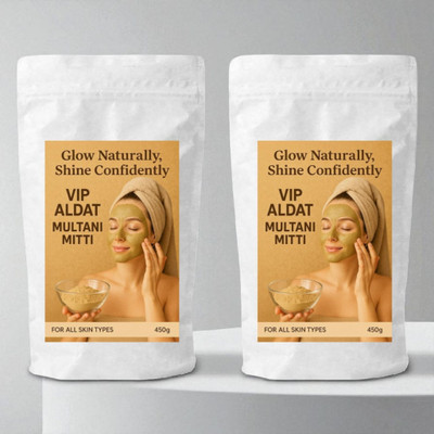 VIP ALDAT Herbal Multani Mitti Powder for Radiant Healthy Glow – Pack of 2 (2×450g)(900 g)