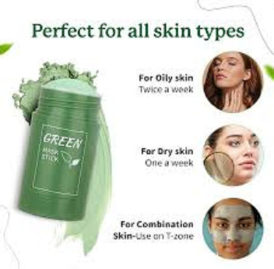 Luipui latest green tea Cleansing Mask Stick for Face pack of 1 40g(40 g)