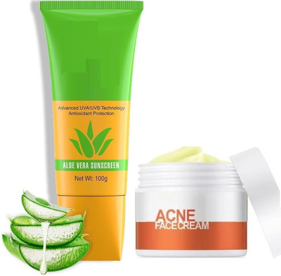 GABBU New Anti acne cream with oil free and lightwet sunscreen combo(150 ml)
