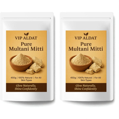 VIP ALDAT Multani Mitti Glow DailyCare Herbal Natural Detox Clay Pack 2 (2×450g)(900 g)