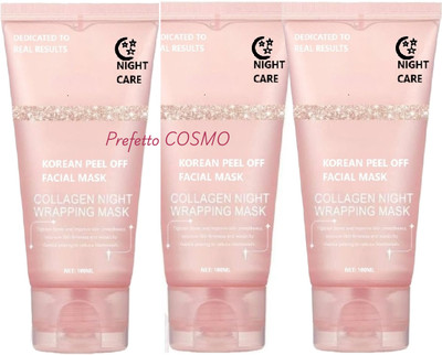 Prefetto COSMO Collagen Night Mask Set of 3 for Hydrating & Rejuvenating(300 ml)