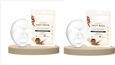 Emijun Coffee Sheet Mask with Serum For Women and Men Soft and Healthy Skin COMBO(40 ml)