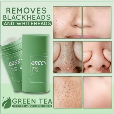 GABBU Face Skin Care Purifying Clay Mud Solid Stick Green Tea Mask Face Wash(40 g)
