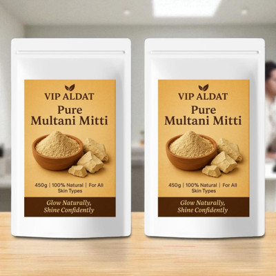 VIP ALDAT Multani Mitti Herbal Clay Mask for Deep Pore Cleansing and Glow Boost(400 g)