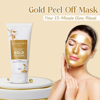 GLAMVEDA Pure Glow Gold Peel Off Mask Enriched With Orange Peel ,Turmeric & Saffron(60 g)