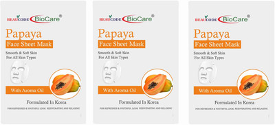 BEAUCODE BioCare Blush & Glow Papaya Face Sheet Mask(25 ml)