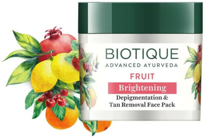BIOTIQUE Fruit Brightening Depigmentation & Tan Removal Face Pack 75g(75 g)