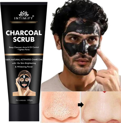 INTIMIFY Charcoal Peel off Mask | Face Mask for Detoxifying, DeTan & Blackhead Removal(100 g)