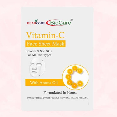 BEAUCODE BioCare Blush & Glow Vitamin C Face Sheet Mask pack of 3(25 ml)