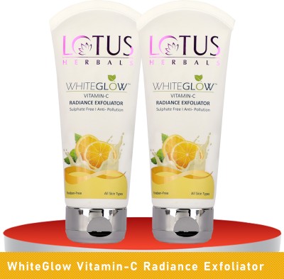 LOTUS HERBALS WhiteGlow Vitamin-C Radiance Exfoliator ( Pack of 2 ) (100gm * 2 )(200 g)