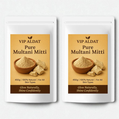 VIP ALDAT Multani Mitti Herbal Glow Face Pack Natural Beauty (450g × 2 = 900g)(900 g)