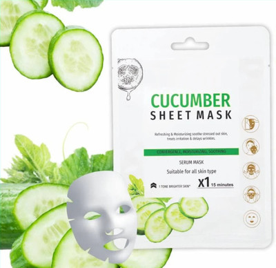 tanvi27 Korean Skin Care For All Skin Types Cucumber Sheet Mask(20 g)