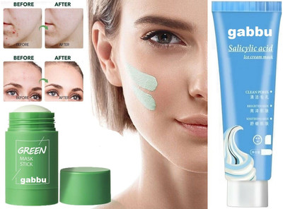 GABBU Face mask Combo pack of 2 ice cream mask & Green stick mask..(160 g)