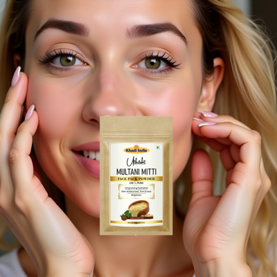 Utkrisht Khadi Multani Mitti Face Pack Powder for Clean Pores and Smooth Texture(100 g)