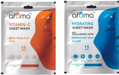 alaroma Hydrating Sheet Mask With Hyaluronic Acid + Vitamin C Sheet Mask(40 g)