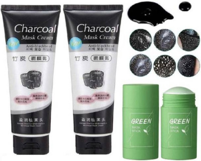SIYDHA Face Green Mask Stick With Charcoal Peel Off Mask For Men & Women {Pack Of 3}(280 g)