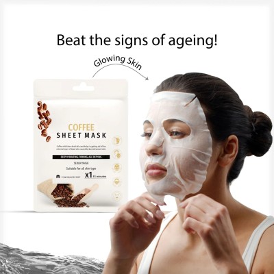 manasona Coffee sheet mask With Serum That Promotes Deep Hydrating, Firming(20 g)