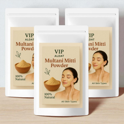 VIP ALDAT Multani Mitti Natural Glow Therapy with Skin Detox Brightening Care(450 g)