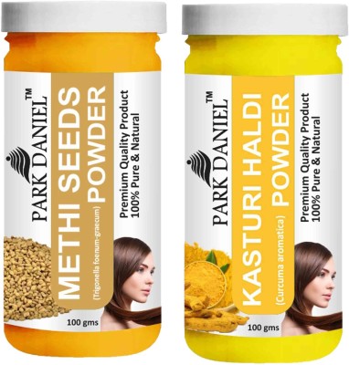 PARK DANIEL Premium Methi Powder & Kasturi Haldi Powder Combo Pack of 2 Bottles of 100 gm (200 gm )(200 g)