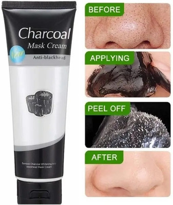 GFSU - GO FOR SOMETHING UNIQUE Charcoal Black Peel Off Mask Removes Blackheads and Whiteheads(100 g)