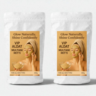 VIP ALDAT Multani Mitti Ayurvedic Glow Herbal Natural Bright Face Pack 2 (2×450g)(900 g)
