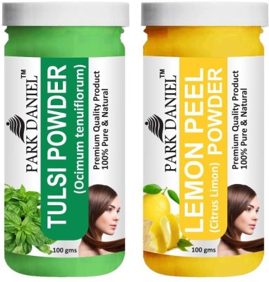 PARK DANIEL Natural Tulsi Powder & Lemon Peel Powder Combo Pack of 2 Bottles of 100 gm (200 gm )(200 g)