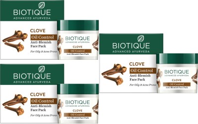 BIOTIQUE Clove Oil Control Anti-Blemish Face Pack (50*3)(150 g)