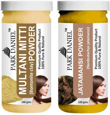 PARK DANIEL Premium Multani Mitti Powder & Jatamansi Powder Combo Pack of 2 Bottles of 100 gm (200 gm )(200 g)