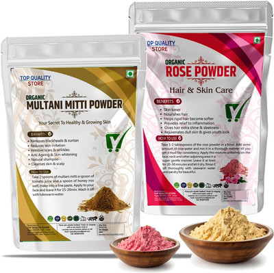 Top Quality Store Organic Rose & Multani Mitti For Skin Care Powder(200 g)