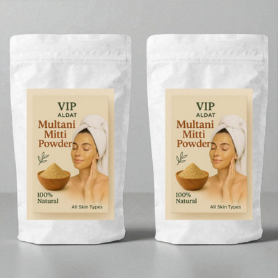 VIP ALDAT Herbal Multani Mitti Face Mask for Clear Skin – Pack of 2 (2×400g)(800 g)