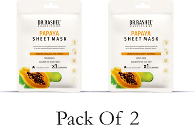 Dr. Rashel PAPAYA SHEET MASK THAT PROMOTES SKIN ELASTICITY & FIRMNESS (Pack of 3)- 20gX3(60 ml)