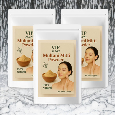 VIP ALDAT Triple Herbal Detox Multani Mitti Pack for Fresh, Bright and Oil-Free Skin(450 g)