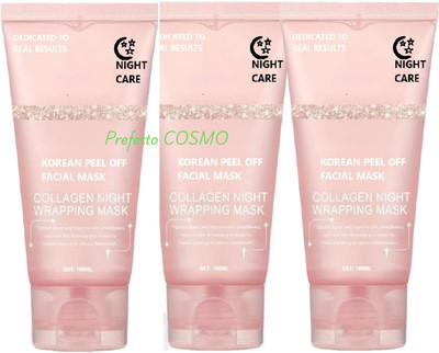 Prefetto COSMO Collagen Peel Off Mask Set of 3 for Deep Skin Hydration(300 ml)