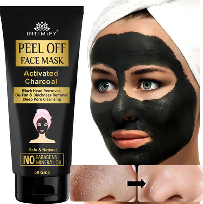 INTIMIFY Charcoal Peel Off Mask | Anti Pollution & Anti Acne | Detoxifying Face mask(50 g)