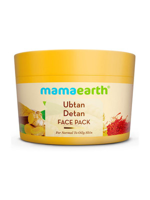 Mamaearth Ubtan Detan Face Pack with Turmeric & Natural Saffron for Normal to Oily Skin(200 g)