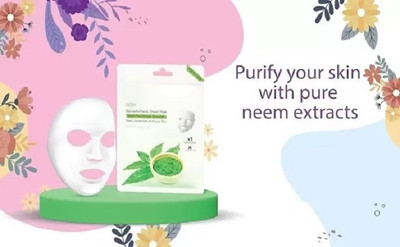 EVERERIN Oil Control Neem Face Sheet Mask With Serum(20 g)