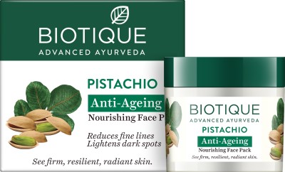 BIOTIQUE Pistachio Anti Ageing Nourishing Face Pack for All Skin Types, 50gm(50 g)