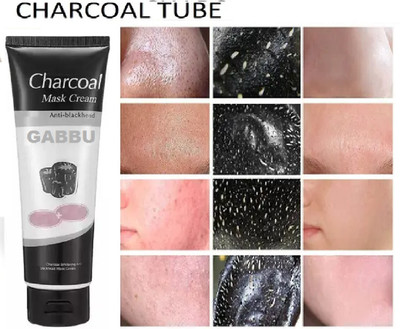 GABBU Anti Blackhead Charcoal Face Mask Cream Tube.*2*(150 ml)