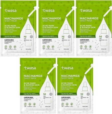 Twasa Niacinamide Serum Face Sheet Mask for Glowing & Clear Skin(100 g)