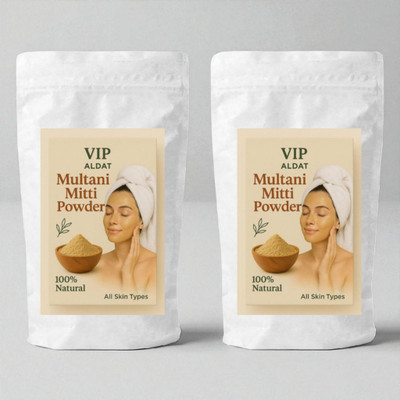 VIP ALDAT Herbal Multani Mitti Face Pack for Acne-Free Skin – Pack of 2 (2×400g)(800 g)