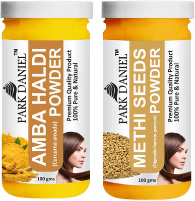 PARK DANIEL Premium Amba Haldi Powder & Methi Powder Combo Pack of 2 Bottles of 100 gm (200 gm )(200 g)
