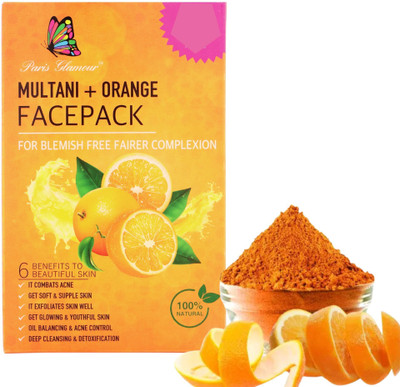 Paris Glamour Multani + Orange Facepack : For Blemish Free Fairer Complexion(100 g)