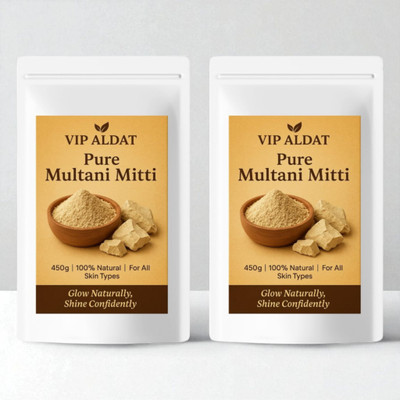 VIP ALDAT Pure Herbal Multani Mitti Glow Clear Skin Pack (450g × 2 = 900g)(900 g)