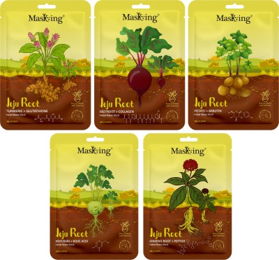 MasKing Jeju Facial Sheet Mask for Glowing Skin, face pack for women, daily combo (j90)(100 ml)