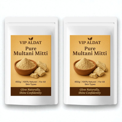 VIP ALDAT Multani Mitti Herbal Glow Natural Face Pack for Skin (450g × 2 = 900g)(900 g)